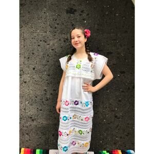 Mexican tunic one size fits all white